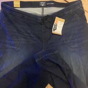 Signature by Levi Strauss Women's Plus Size Skinny Jogger Jeans - Dark Blue